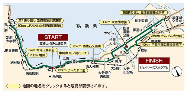 別府大分毎日マラソン　コース詳細